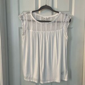 Gap | Sleeveless Crochet Detail Tank Blouse white size S